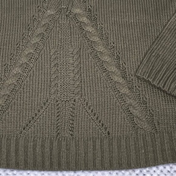 Francesca's Knit Sweater Womens Medium Large Green Long Sleeves Ribbed - Picture 7 of 16